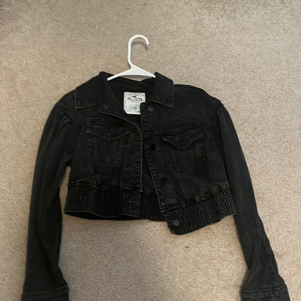 a black wash cute jean jacket